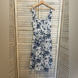 Square neck toile cotton sundress